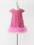 Girls Sequined Vest Skirt Tutu Dress Dress