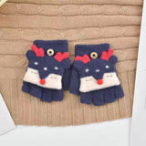Fox Half Finger Knitted Gloves