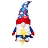 Independence Day Striped Five-Pointed Star Faceless Doll Dwarf Rudolph Figurine Ornament