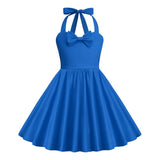 Girls' Flower Hepburn Style Halter Dress