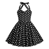 Girls' Flower Hepburn Style Halter Dress