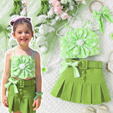 Flower Sling + Pleated Skirt + Belt + Headdress