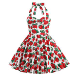 Girls' Flower Hepburn Style Halter Dress