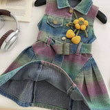 Sleeveless Flower Gradient Dress
