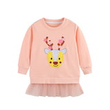 Christmas Cute Elk Children's round Neck Pullover