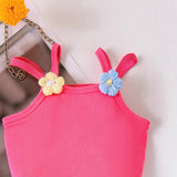 Cute Suspenders Top + Denim Skirt