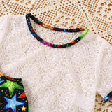 Short-Sleeved Shirt Printed Dress Suit