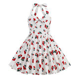 Girls' Flower Hepburn Style Halter Dress