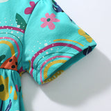 Cute Animal Print Short Sleeve Suit