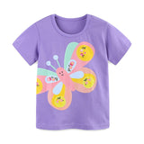 Lucky Sale-Children's Pink Cartoon Dress with Bow, Flowers, and Cat Design