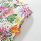 Leaves Flower Print Girl Dress