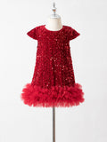 Girls Sequined Vest Skirt Tutu Dress Dress