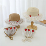Little Princess Sun Hat Cherry Sun Protection Wavy Edge Travel Hat