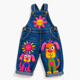 Lucky Sale-Cute cartoon puppy in overalls with a sun doodle – for children