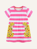 Patch Short Sleeve Dress