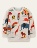 Animal Printed Long Sleeve Sweatshirt - CCMOM