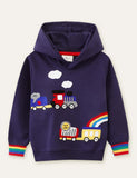 Animal Train Appliqu¡§| Hoodie - CCMOM