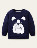 Animal Unicorn Appliqu¡§| Embroidered Sweatshirt - CCMOM