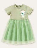 Appliqu¡§| Mesh Dress - CCMOM