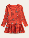 Asian Cat Printed Dress - CCMOM