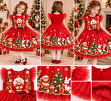 Lucky sale-Children's red Nutcracker & Christmas Animal Party Dress