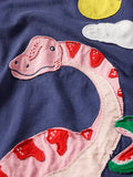 Baby Girl Dinosaur Appliqu¡§| Flutter-sleeve Dress - CCMOM