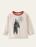 Balloon and Bear Printed Long-Sleeved T-shirt - CCMOM
