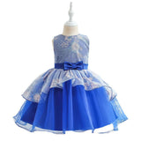 Bow Embroidered Mesh Party Dress - CCMOM