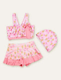 Bow Pineapple Floral Printed Swimsuit