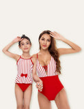 Bow Striped Printed Family Matching Swimsuit - CCMOM