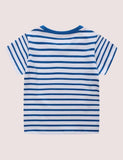 Boy Animal Embroidered Stripe Short Sleeves Tee - CCMOM