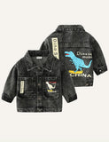 Boy Animal Patterned Denim Jacket - CCMOM