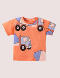 Boy Cartoon Appliqu¡§| 100% Cotton T-shirt - CCMOM