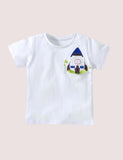 Boy Cartoon Rocket Appliqu¡§| Short Sleeves Tee - CCMOM