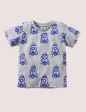 Boy Cartoon Rocket Appliqu¡§| Short Sleeves Tee - CCMOM