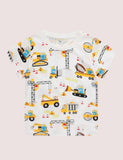 Boy Excavator Embroidered 100% Cotton Tee - CCMOM