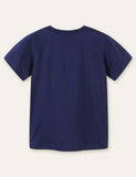 Boy Unicorn Appliqu¡§| Crew Neck T-shirt - CCMOM