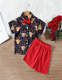 Boys' Printed Bow Tie Suit - CCMOM