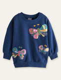 Butterfly Appliqu¡§| Long Sleeve Sweatshirt - CCMOM