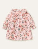 Butterfly Floral Printed Long Sleeve Dress - CCMOM