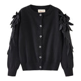 Cute Wings Design Button Sweater Cardigan