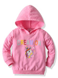 Spring and Autumn Girls' Long-Sleeved Cartoon Pink Hooded Sweater Children's Pony Sweater