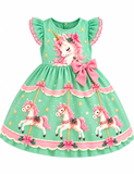 Lucky sale-Children's Cartoon Unicorn Bow Dress
