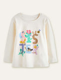 Cartoon Animal Printed Long Sleeve T-shirt - CCMOM