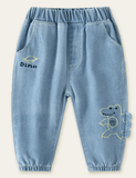 Cartoon Dinosaur Embroidered Sweatpants - CCMOM
