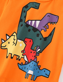 Cartoon Dinosaur Printed Long-Sleeved T-shirt - CCMOM