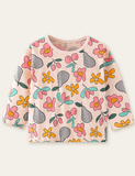 Cartoon Flower and Fruit Printed Long Sleeve T-shirt - CCMOM