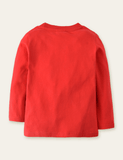 Cartoon Frog Appliqu¡§| Long Sleeve T-shirt - CCMOM