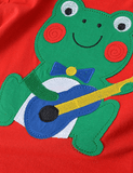 Cartoon Frog Appliqu¡§| Long Sleeve T-shirt - CCMOM