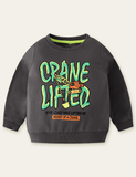 Cartoon Letter Printed Sweatshirt - CCMOM